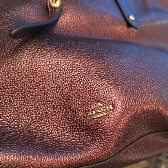 Coach pebbled leather Metallic Bronze tote Bag NWT - Picture 3 of 16